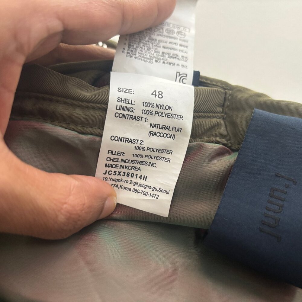 $4000 Juun.J Olive Green N2-B Flight Bomber Jacket Fur Hood - Medium - Large - Picture 10 of 15